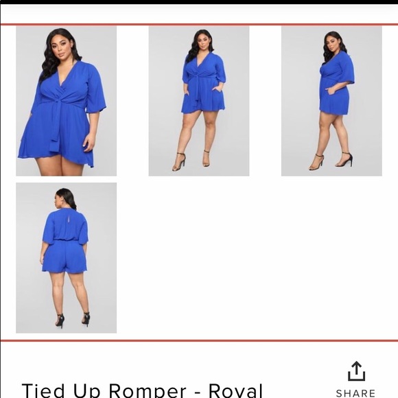 Fashion Nova 1XL royal romper - Picture 1 of 5